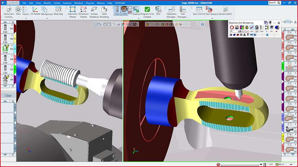 Milling 5-axis of a part medical cage