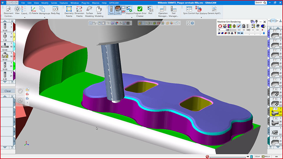 Finishing 5-axis in backbone plate
